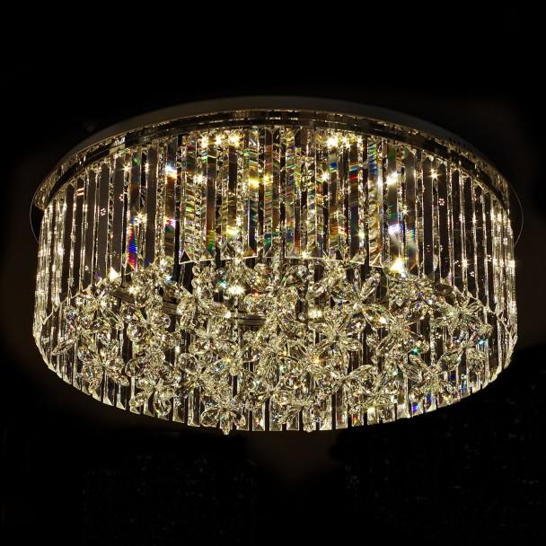 Lustre Grand plafonnier design cristal LED 80CM -