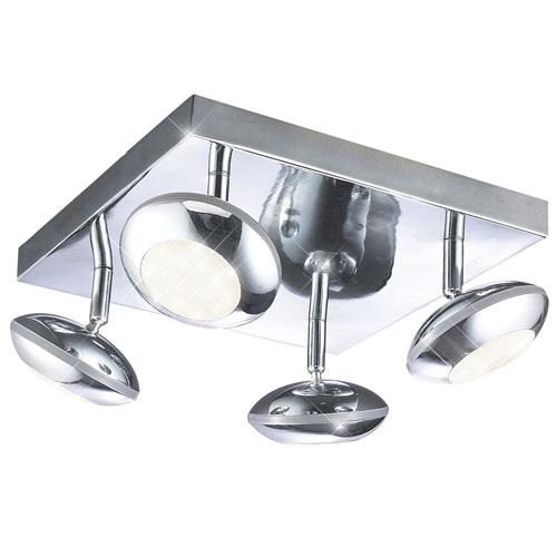 Applique 4 spots Ufo Led - 26 x 26 cm - Metal chro