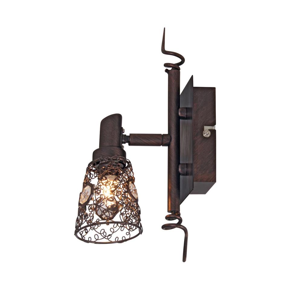 Applique murale Cottage - Métal Marron 1 ampoule