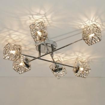 Lustre Plafonnier en métal APHYSE à 6 branches - E