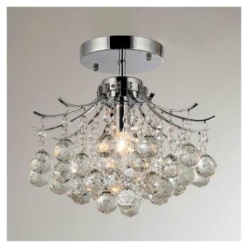 Lustre Plafonnier cristal chrome design Ulysse Lustre Plafonnier cristal