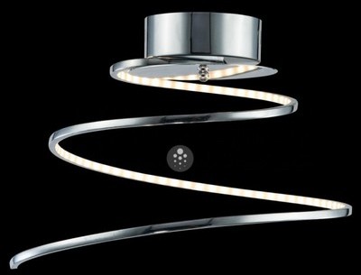 Lustre Plafonnier LED - chromé spirale Looper - EN