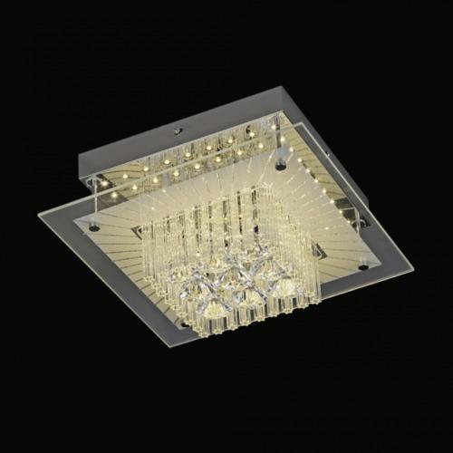 Lustre Lustre Plafonnier cristal et verre LED - To