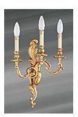 Applique Louis XV trois lumières vieil or