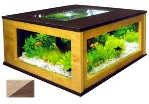Aquarium Table 310L noyer clairoyer foncé Aquarium Table 310L noyer