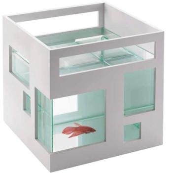 Aquarium Blanc design Hôtel 19x19x20cm