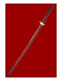 Bokken enfant avec tsuba. Ch?ne teint rouge
