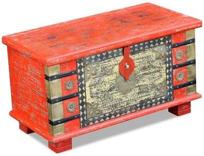 VidaXL Coffre de rangement Bois manguier rouge 80 x VidaXL Coffre de rangement