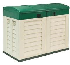 Petit abri de jardin 900L beige et vert
