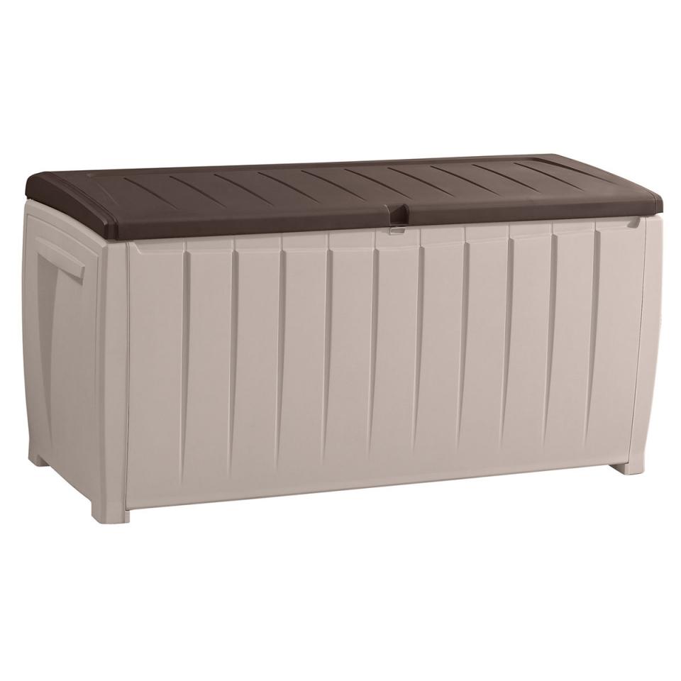 Coffre de Rangement avec Assise 340 L Beige Taupe Coffre de Rangement avec Assise