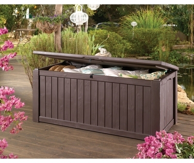 Coffre en résine aspect bois ROCKWOOD 570L - Marro