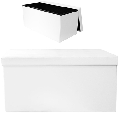 Coffre de rangement pliable Arty simili blanc