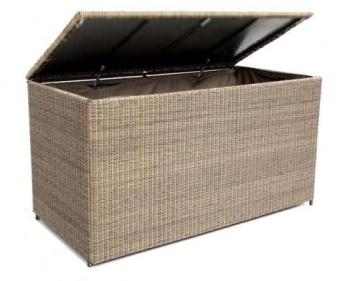 Coffre à coussins 160 cm en aluminium et résine tressée Coffre à coussins 160 cm en