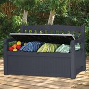 Banc / coffre de jardin en résine 140x60x84cm - 26
