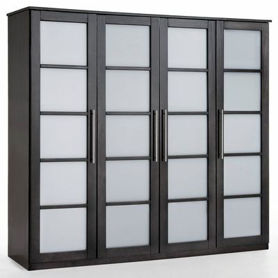 Armoire 4 portes, dressing, pin, H180 cm, Bolton -