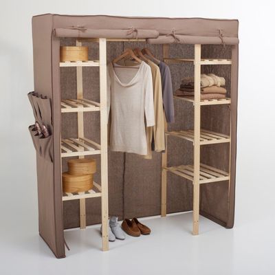 Armoire de rangement tissu, 1/2 penderie, 1/2 ling