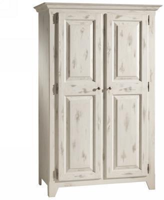 Armoire 2 portes pin massif cérusé blanc Soléa Casita Armoire 2 portes pin massif