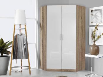 Armoire d angle SAMASSA 2 portes chêne sonoma blanc Armoire d angle SAMASSA 2