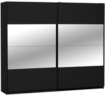 Armoire dressing Noire 2 portes - CANYON - L 260 x Armoire dressing Noire 2 portes
