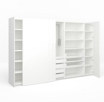 Dressing design blanc avec portes coulissantes - personnalisable Dressing design blanc avec