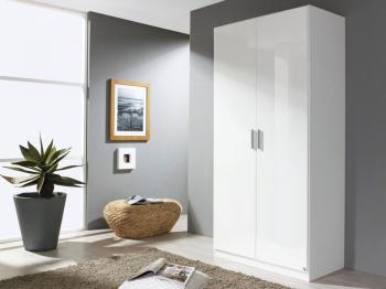 Armoire CELLON blanc 2 portes (penderie) blanc brillant Armoire CELLON blanc 2 portes