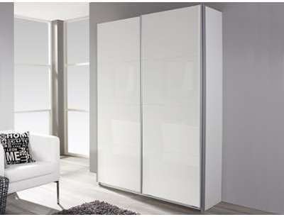 Armoire MINOTOR 2 portes coulissantes 137 cm blanc Armoire MINOTOR 2 portes coulissantes