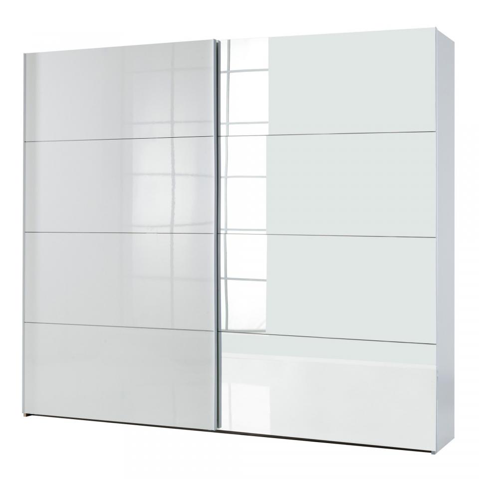 Seatle Armoire 2 portes coulissantes blanc laqué