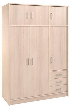 Armoire avec surmeuble 2 3 penderie 1 3 lingère - acacia Armoire avec surmeuble 2 3