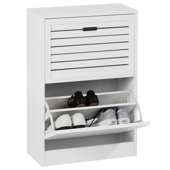 Meuble à chaussure ADRIA blanc, 2 abattants