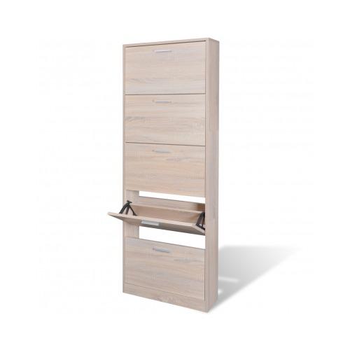 VidaXL Meuble à chaussures en bois 5 abattants Asp