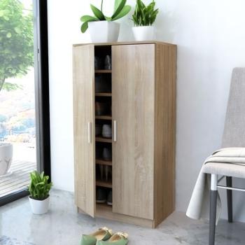 VidaXL Meuble à chaussures 7 étagères chêne