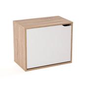Meuble à chaussures MDF coloris chêne/blanc avec p