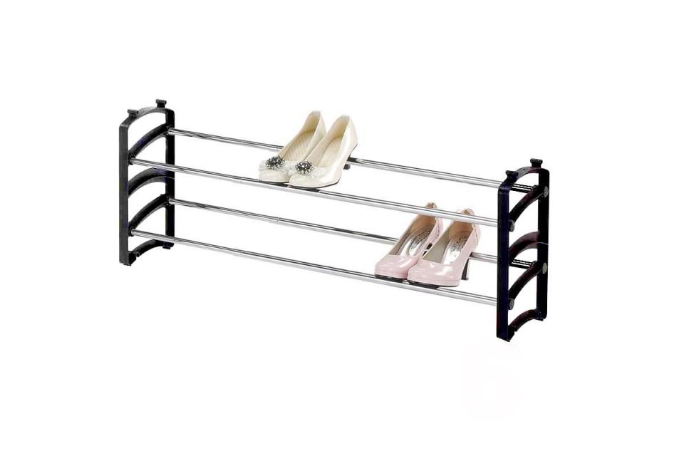 Étagère à chaussures extensible noir chromé METRAC