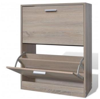 VidaXL Meuble à chaussures en bois 2 abattants Asp