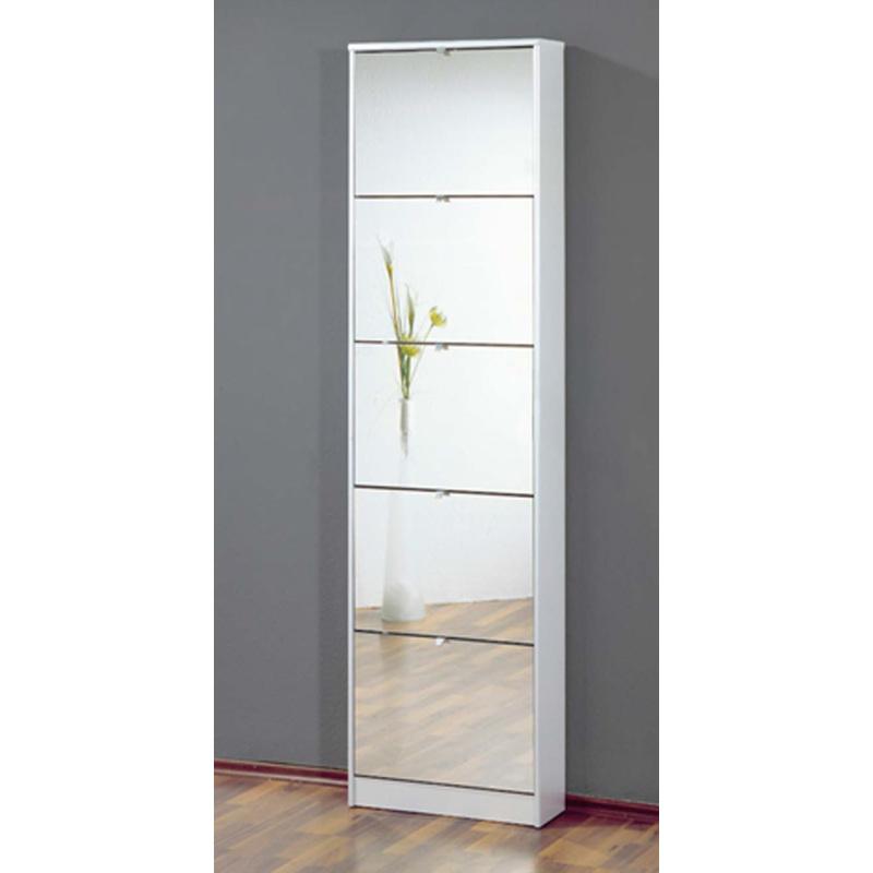 Commode meuble à chaussures blanc avec 5 abattants