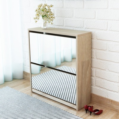 VidaXL Meuble à chaussures 2 étages avec miroir 63