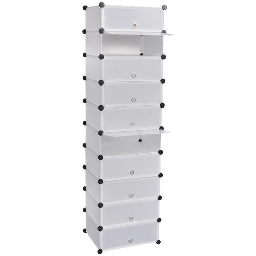 VidaXL Meuble à chaussure blanc 10 compartiments 4