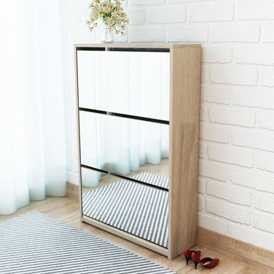 VidaXL Meuble à chaussures 3 étages avec miroir 63