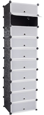 VidaXL Meuble à chaussure noir et blanc 10 compart