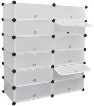 VidaXL Meuble à chaussure blanc 12 compartiments 9