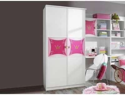 Armoire PIPA 2 portes (penderie) blanc rose Armoire PIPA 2 portes (penderie)