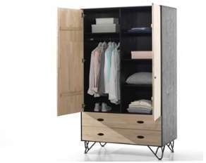Armoire bois massif enfant design Léo Armoire 2 portes Armoire bois massif enfant
