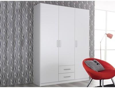 Armoire ALBANO 3 portes 2 tiroirs blanc Armoire ALBANO 3 portes 2