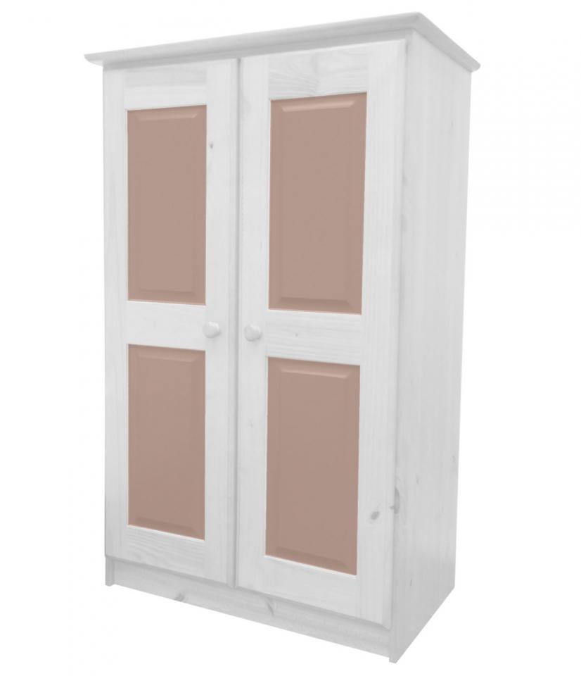 Armoire à 2 portes en pin massif coloris blanc Las