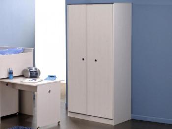 Armoire SMOOKIE 2 portes pin blanc bleu Armoire SMOOKIE 2 portes pin
