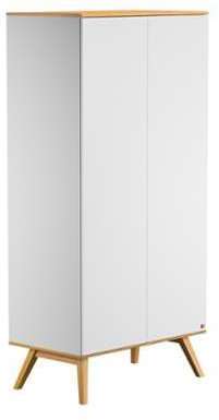 Armoire 2 Portes Nature - Blanc Armoire 2 Portes Nature -