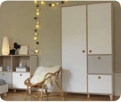 Armoire Bébé Perle Blanche et Bois Armoire Bébé Perle Blanche