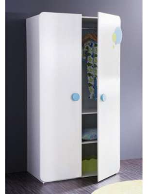 Armoire 2 portes blanche bébé bulles largeur 106 c