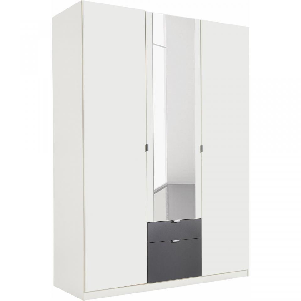 Armoire Penderie Lingère 3 Portes 2 Tiroirs + Miro
