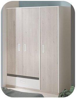 Armoire Enfant Iléo 3 Portes Bois et Blanche Armoire Enfant Iléo 3 Portes